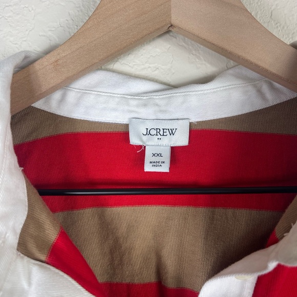 J. Crew Striped Rugby Shirt Women’s Size XXL Red Tan - Picture 4 of 8